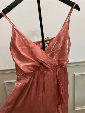 Love Squared Satin Rose Slip Dress